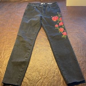 Cotton On Size 8 Embroidered Black Jeans